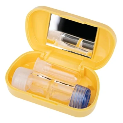 Image of SPORTS WORLD VISION Travel Kit with Case for RGP Hard Contact Lenses Mirror Suction Remover Yellow