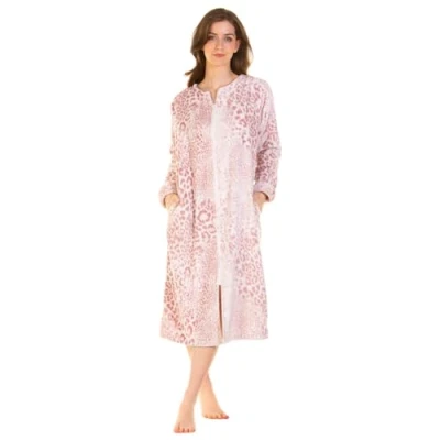 Image of Undercover Ladies Animal Classics Zip Up Robe 67533 Pink M L