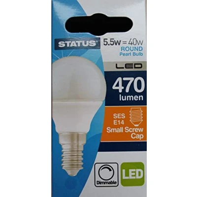 Image of Status 5.5W SES Round Pearl LED Bulb Dimmable