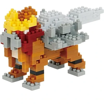 Image of BANDAI Nanoblock Entei Pokemon Model Nanoblocks Building Blocks Puzzles For Adults And Kids Plastic Kits With Mini Bricks Make Great Gifts Boys Girls Age 12+