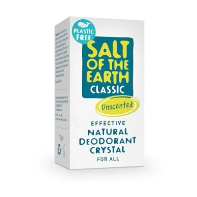 Image of Salt of the Earth Natural Crystal Deodorant Plastic Free, Fragrance Vegan, Leaping Bunny Approved 100% Origin Ingredients Suitable for Women, Men, and Kids Unscented 75g
