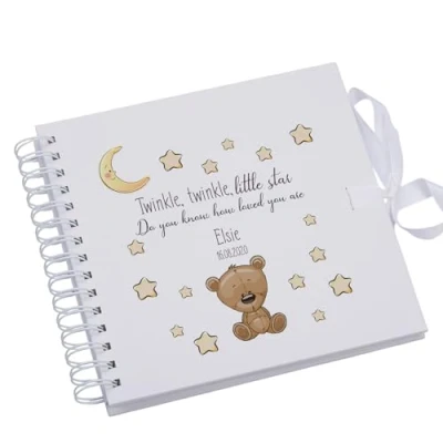 Image of Personalised Baby Scrapbook Photo Album Or Guest Book Twinkle Little Star