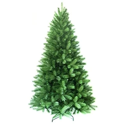 Image of Noma 7ft Balmoral Pine Christmas Tree, Hinged Branches, Metal Swivel Stand, Indoor Use