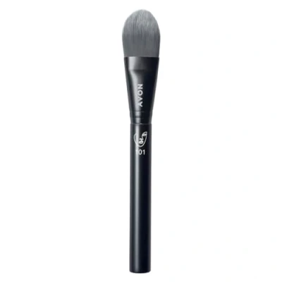 Image of Avon Flat Foundation Brush, for Applying, Distributing and Blending an Even, Flawless Finish, Vegan Friendly with a Handle Made from Recycled Plastic.