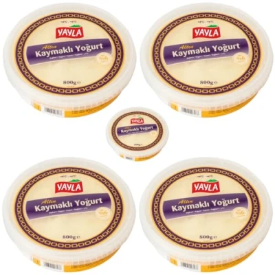 Image of By Pufai Grocery, Yayla yoghurt Turkish Style Gold Creamy Yoghurt% 6 Fat 800 Gramm x 5 container