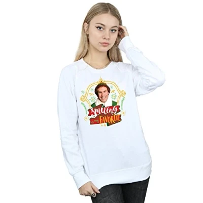Image of Elf Women&#039;s Buddy Smiling Sweatshirt Large White