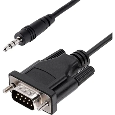 Image of StarTech.com 3ft (1m) DB9 to 3.5mm Serial Cable for Device Configuration, RS232 Male Calibrating Projectors, Digital Signage, TVs via Audio Jack (9M351M CABLE)