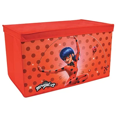 Image of MIRACULOUS Fun House 713486 Ladybug Folding Toy Box 55.5 x 34.5 34 cm for Children Red