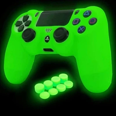 Image of HLRAO Green Anti Slip Glow in The Dark Protective Silicone Cover Skin Grips Compatible with PS4/Slim/Pro 4 Controller,8 PCS Thumb Caps and 2 Dark.