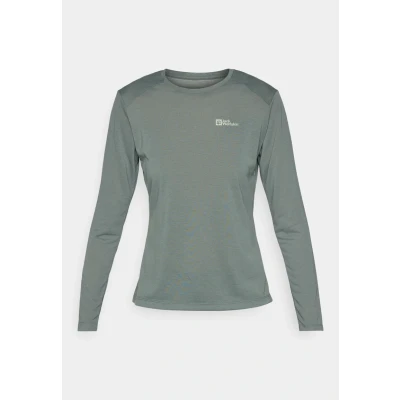 Image of Jack Wolfskin Women&#039;s Vonnan Ls T W Shirt, Slate Green, XXL