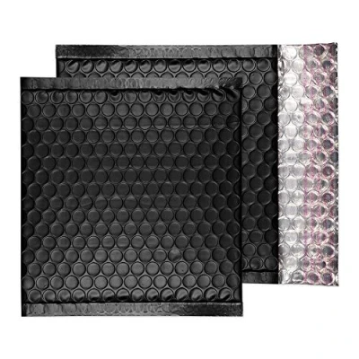 Image of Blake Purely Packaging CD 165 x mm Matt Metallic Padded Bubble Envelopes Peel and Seal (MTB165) Jet Black Pack of 100