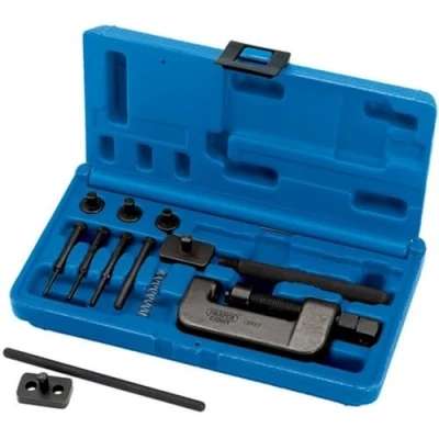 Image of Draper 31318 Expert Motorcycle Chain Splitter and Riveter Kit , Blue