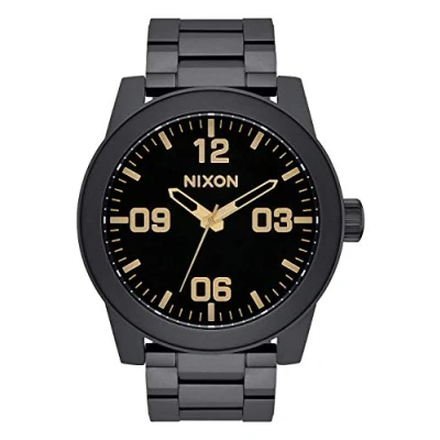 Image of NIXON Corporal SS All Rose Gold, Matte Black/Gold, Taille Unique, Bracelet