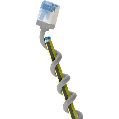 Image of goobay 74313 CAT 6A Patch Cable Slim/Ultra Flexible RJ45 Network U/FTP CU/Thin Ethernet with Short Connectors / 10 Gbit/s LSZH, Kink Protection/Grey 15 m
