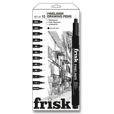Image of Frisk Fineliners Black Set of 12