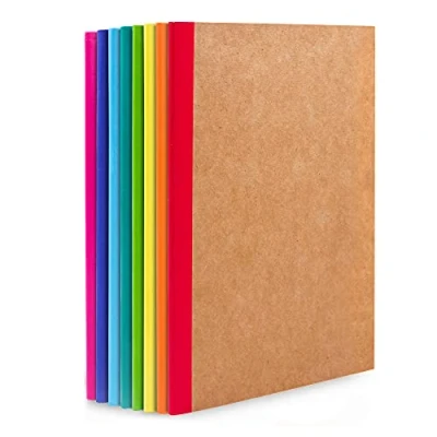 Image of feela 8 Pack Kraft Notebooks A5, 60 Pages Lined Notepad Journal Bulk, Soft Brown Cover Multipack Notebook for Students Travelers Making Plans, Writing Memos Office School Supplies, 14X21cm
