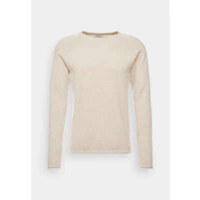 Image of Jack &amp; Jones Jjehill CREW NECK Jumper, Men&#039;s, Size: Medium, Oatmeal melange