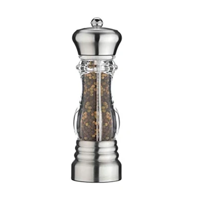 Image of Gmill by Grunwerg Stainless Steel &amp; Acrylic Single Pepper Mill, 17cm, Silver