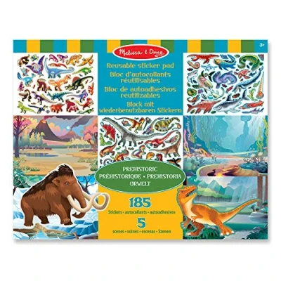 Image of Melissa &amp; Doug Reusable Stickers Prehistoric Activity Pad Sticker Book 3+ Gift for Boy or Girl