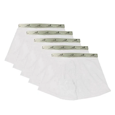 Image of Woodworm Mens Boxer Shorts, Button Fly, 5 pack, White, Small