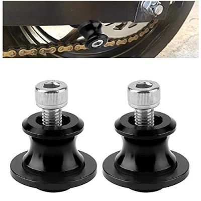 Image of Aramox 2Pcs Swing Arm Spool,8mm Motorcycle CNC Rear Stand Spool Sliders Swingarm Bobbins (Black)