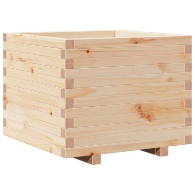 Image of vidaXL Garden Planter 60x60x49.5 cm Square Solid Pinewood Box for Herbs, Vegetables, Flowers Outdoor Decor