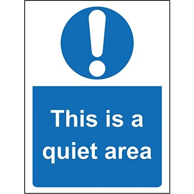 Image of This is a quiet area sign Self adhesive sticker 200mm x 150mm