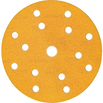 Image of Mirka Gold Universal sanding Paper Ø 150mm discs Grip 15 hole, grit P400, 100 pcs / For plaster, filler, chipboard, wood, varnish