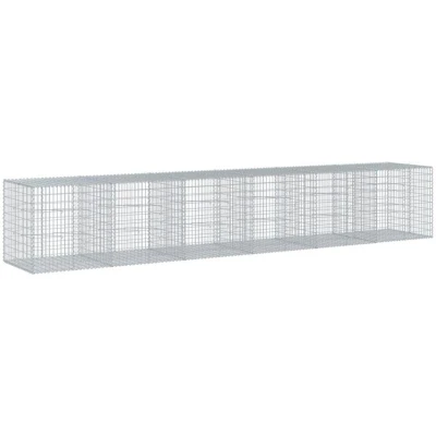 Image of vidaXL Gabion Basket with Cover 600x100x100 cm Galvanised Iron