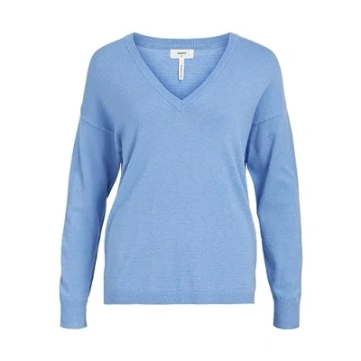 Image of Object Women&#039;s Objthess L/S V Neck Knit Pullover Noos Jumper, Provence/Detail: Melange, S