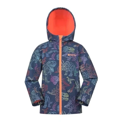 Image of Mountain Warehouse Exodus Kids Softshell Jacket Breathable, Wind &amp; Water Resistant, Fleece Lined Coat For Boys Girls Autumn, Winter, Hiking Outdoors Navy Size 9 10 Years