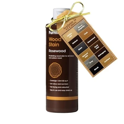 Image of Furniture Clinic Wood Stain (Rosewood) Fast Drying, Highly Concentrated, and Easy to Apply for All Indoor &amp; Outdoor Water Based Non Toxic 500ml