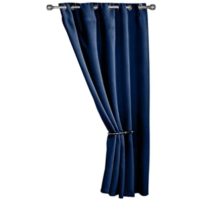 Image of Emma Barclay Cali Door Curtain Thermal Blackout Lining Eyelet Ring Top Single Doorway Panel 45&quot; x 84&quot; (Navy)