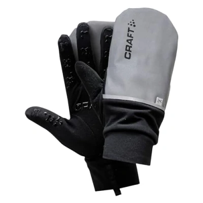 Image of Craft Sportswear Unisex Hybrid Weather Glove, Silver/Black, XS