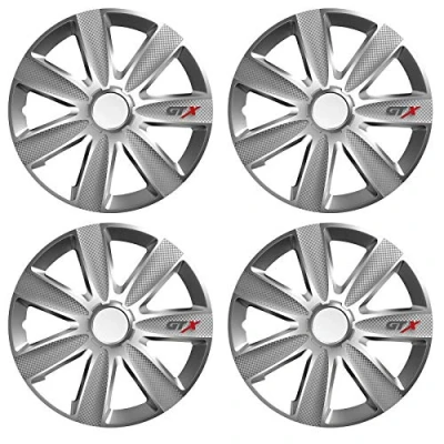 Image of UKB4C 4 x GTX Wheel Trims Hub Caps 15&quot; Covers fits Citroen C1 C2 C3 C4 Saxo