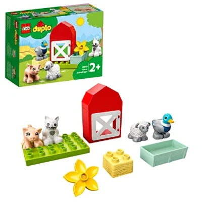 Image of LEGO 10949 DUPLO Town Farm Animal Care Toy Toddlers, Girls And Boys 2 Plus Years Old With Duck, Pig, Sheep &amp; Cat Figures, Early Development Toys