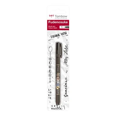Image of Tombow WS BS 1P Fudenosuke Soft Tip Brush Pen Black