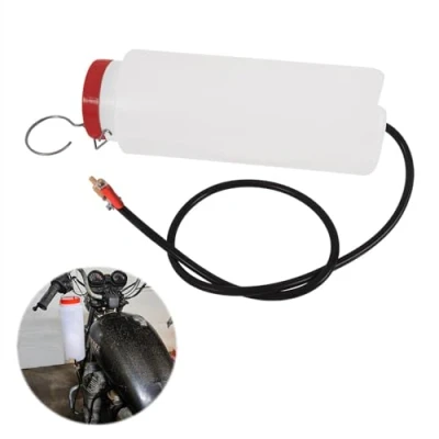 Image of Oldbones Universal Motorcycle Auxiliary Fuel Gas Tank Petrol Bottle Repair Tool Kit, Container with Hose and Cut Off Valve 2Ltr