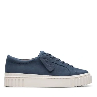 Image of Clarks Women&#039;s Mayhill Walk Sneaker, Navy Nubuck, 8 UK