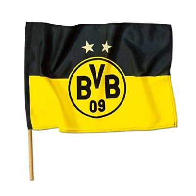 Image of Borussia Dortmund, Cane flag, black yellow, 90x60cm