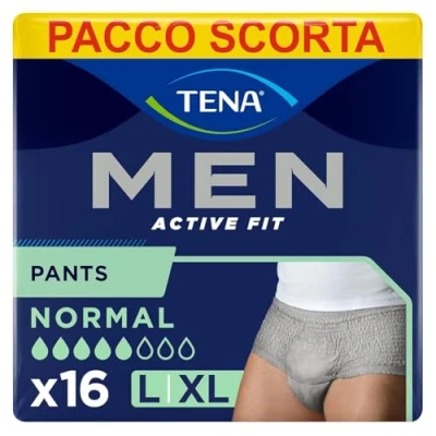 Image of TENA Men Active Fit Pants Normal Size Large Grey Breathable Men&#039;s Underpants 2 x 8 Pieces