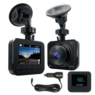 Image of NAVITEL R3 Dash Cam Full HD Car Dashboard Front Camera with Built in Screen GPS &amp; Speedometer Easy Fit Mounted for Cars Wide Viewing Angle, Night Vision Parking Mode
