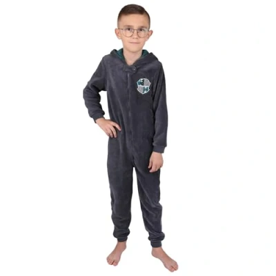 Image of Harry Potter Fleece One Piece Material Pyjamas 8 9 Years Grey