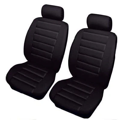 Image of wlw For Audi A6 04 Front Car Seat Covers protectors Airbag Ready Leather LOOK BLACK