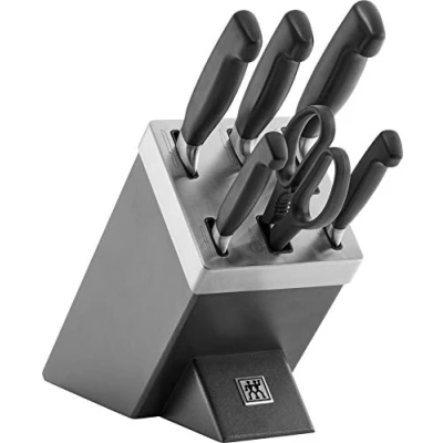 Image of Zwilling J A Henckels Four Star 7 Piece Knife Block Set with KiS Technology, Anthracite
