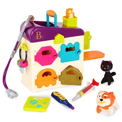 Image of B. toys Toy Pet Vet Set For Toddlers, Kids Care Pretend Play Clinic, Tools, Plush Toys, 2 years +