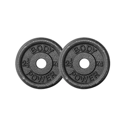 Image of BODYPOWER 2.5Kg Cast Iron Standard Weight Plates (x2)