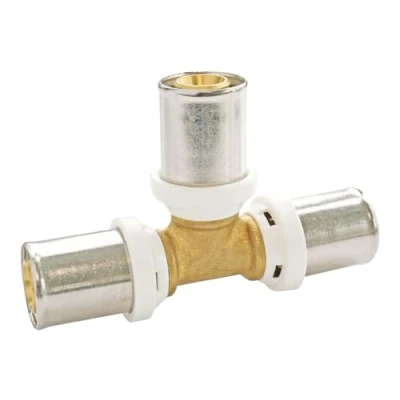 Image of SOMATHERM for YOU, Crimp tee Multilayer Tube Ø16 Easy and Quick Connection, Compatible with U, H, TH Profiles NF 545 Standard Sealing Safety Visual Inspection