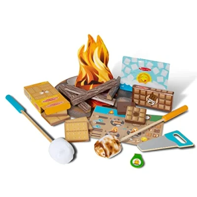 Image of Melissa &amp; Doug Let’s Explore S’Mores More Campfire Play Set 23 Pieces