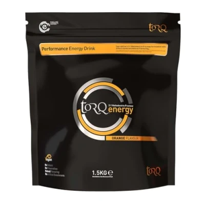 Image of Torq Energy Drink Natural Orange Isotonic Powder Electrolyte Drinks High Carbohydrates 30g per 500ml and Sodium 45 Servings 1.5kg
